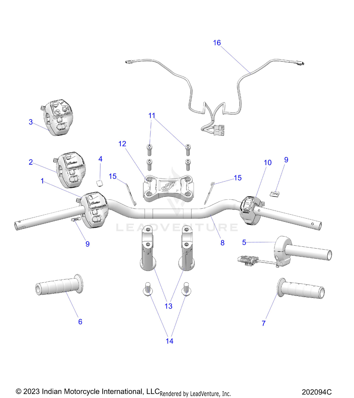 STEERING, HANDLEBAR ASM. & HARNESS - N25SSB76/SSC76/SSD76/SSF76 (202049C)