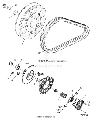 Drive Train, Secondary Clutch - R16rge99a7/ae/av (700876) Schematic