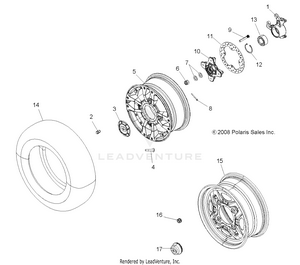 Wheels, Front And Hub - A09zx85/8x All Options (49atvwheelfrt09spxp550) Schematic