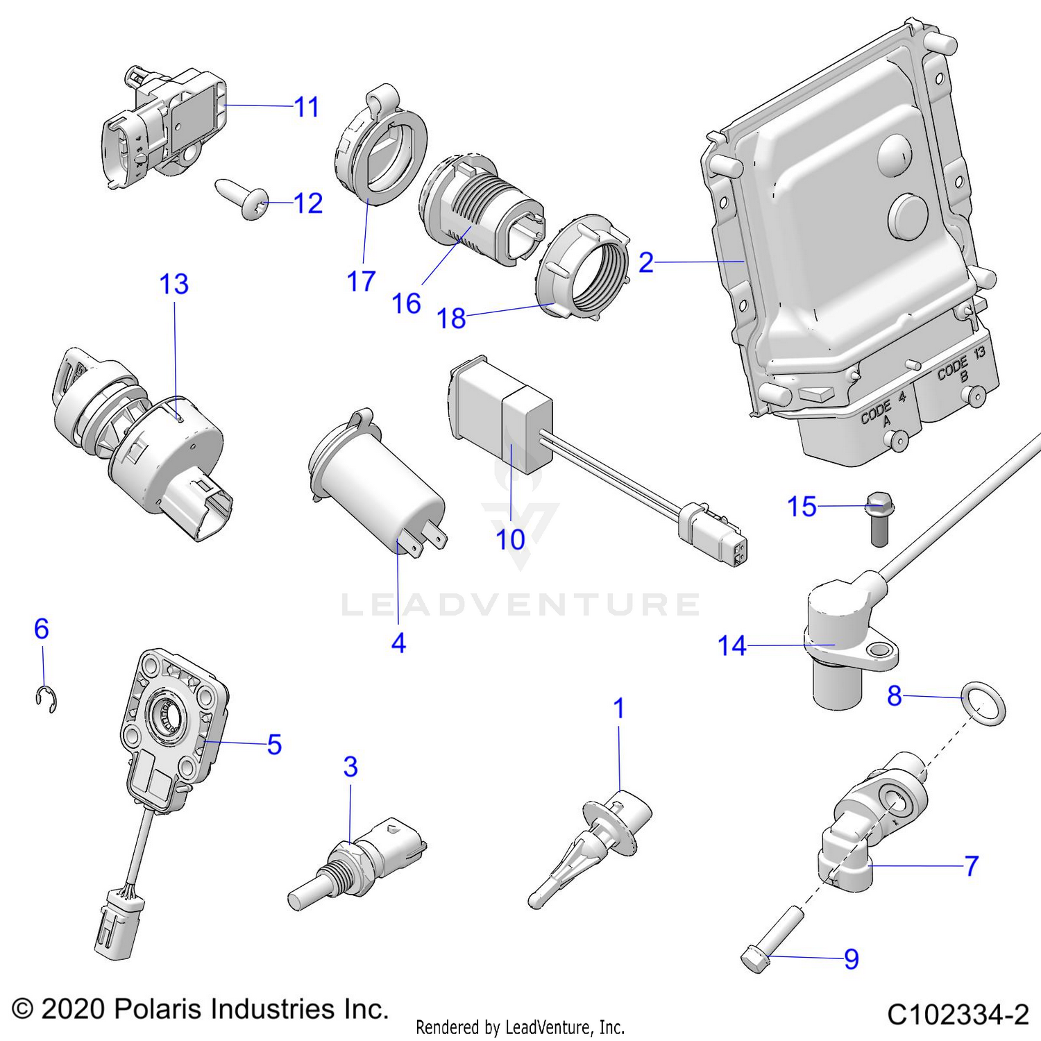 ELECTRICAL, SWITCHES, SENSORS, ECU and CONTROL MODULES - A26SLZ95AF (C102334-2)