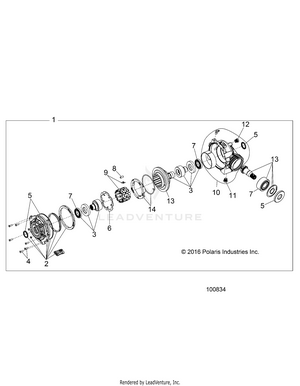 Drive Train, Front Gearcase Internals - A18daa50b7 (100834) Schematic