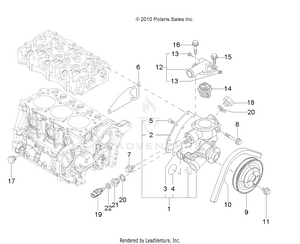 Engine, Water Cooling System - R141d9jda/2d9jda (49rgrwaterpump11dcrew) Schematic