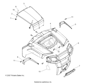 Hood/body Work, Front (built 8/13/07 And Before) - R08vh76ad/ag (49rgrhood08vista) Schematic