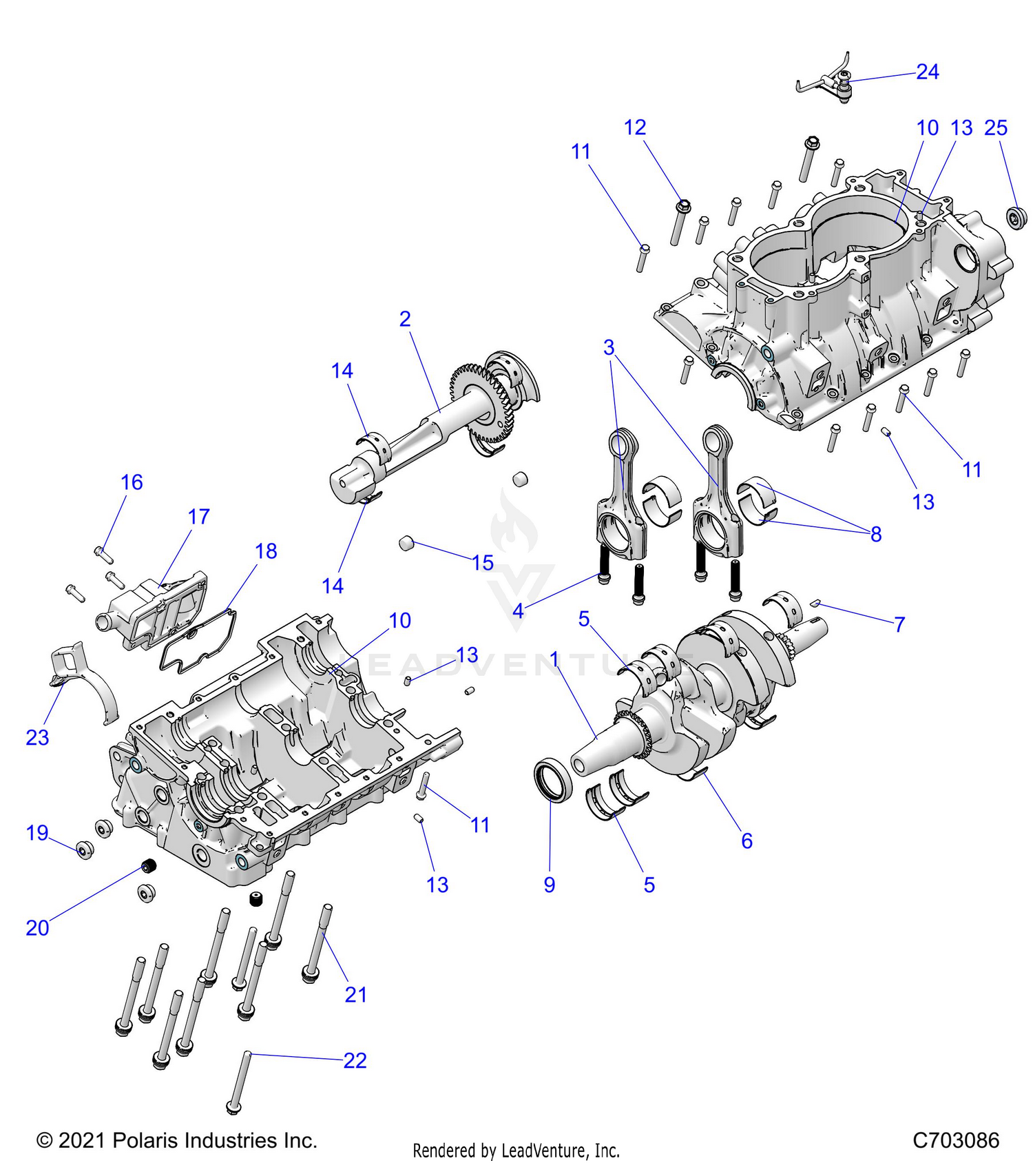 ENGINE, CRANKCASE AND CRANKSHAFT - Z26NMS99A4/B4/A6/B6 (C703086)