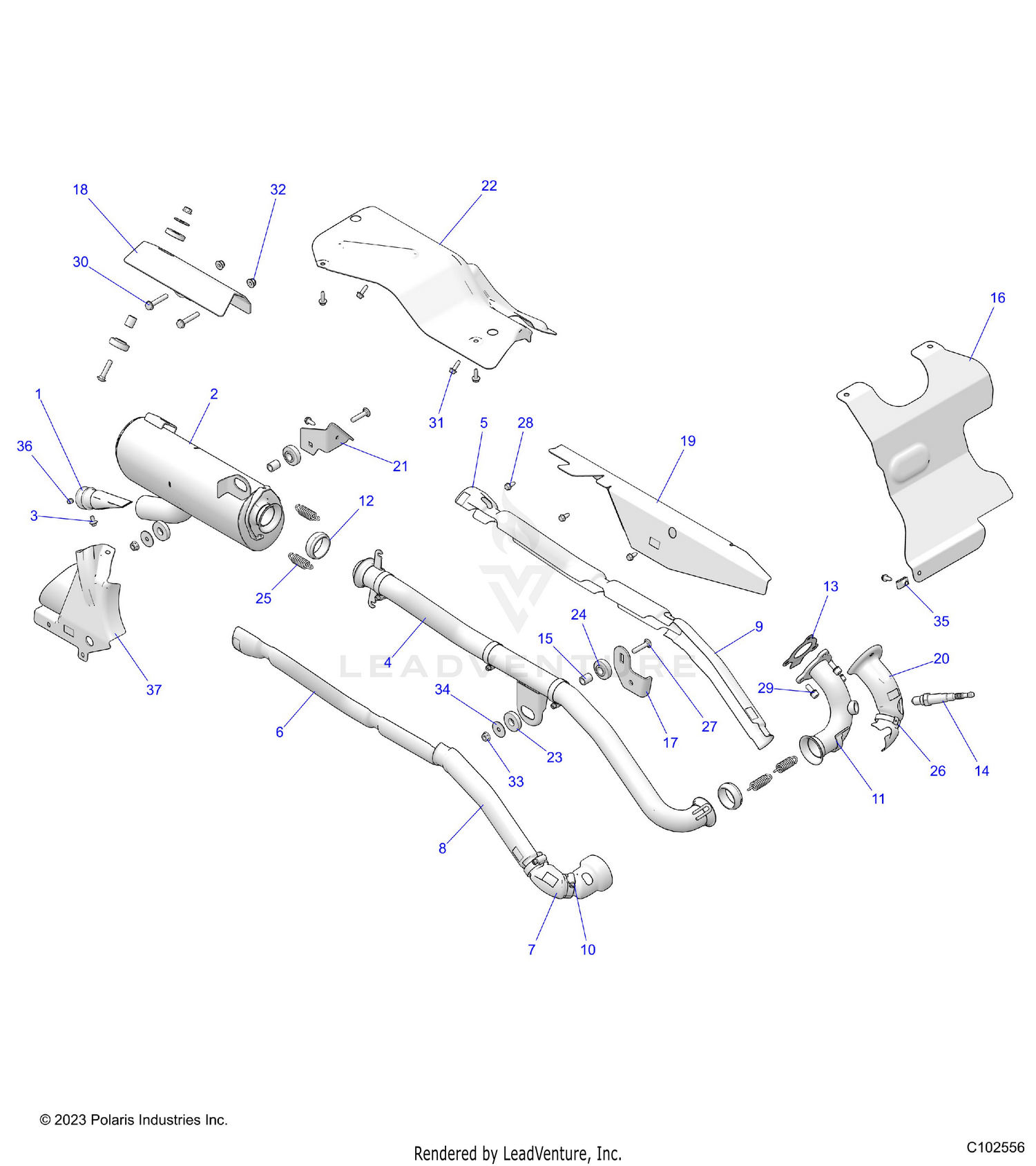ENGINE, EXHAUST - A26SEA57F1/C1/C4/E1/E4 (C102556)