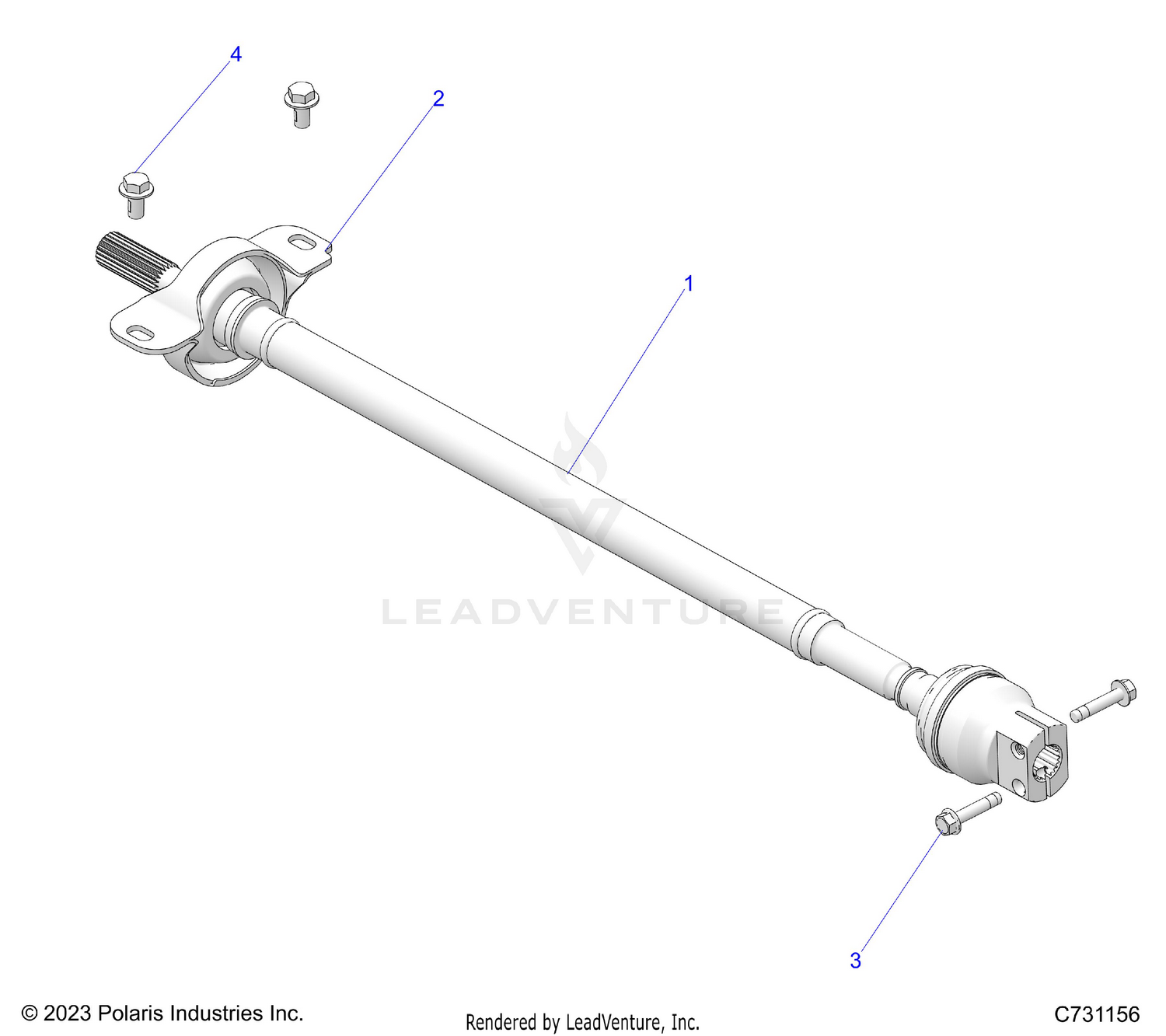DRIVE TRAIN, FRONT PROP SHAFT - R26RRU99FP (C731156)