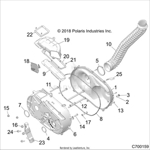 Drive Train, Clutch Cover And Ducting - Z20pal92ag/ap/bg/bp/lg/g92ag/ap/lg (c700159) Schematic