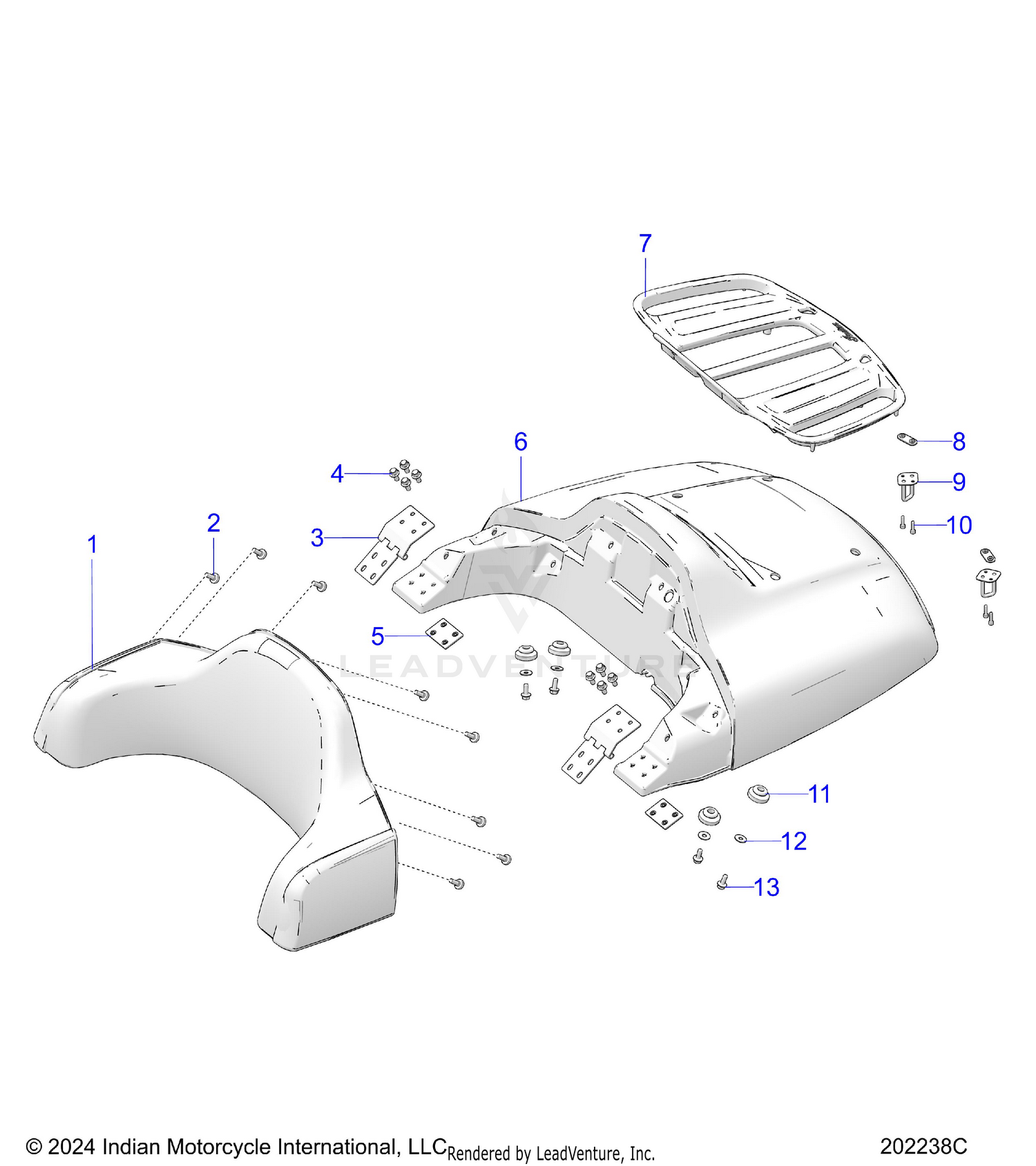 BODY, TRUNK LID AND BACKREST ASM. - N26LG4SS/LG6SS ALL OPTIONS (202238C)
