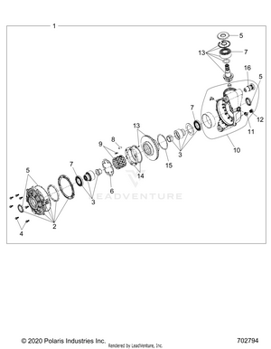 Drive Train, Front Gearcase - R25rry99as/bs/al/bl/ap/bp/a9/b9/af/bf/ak/bk (702794) Schematic