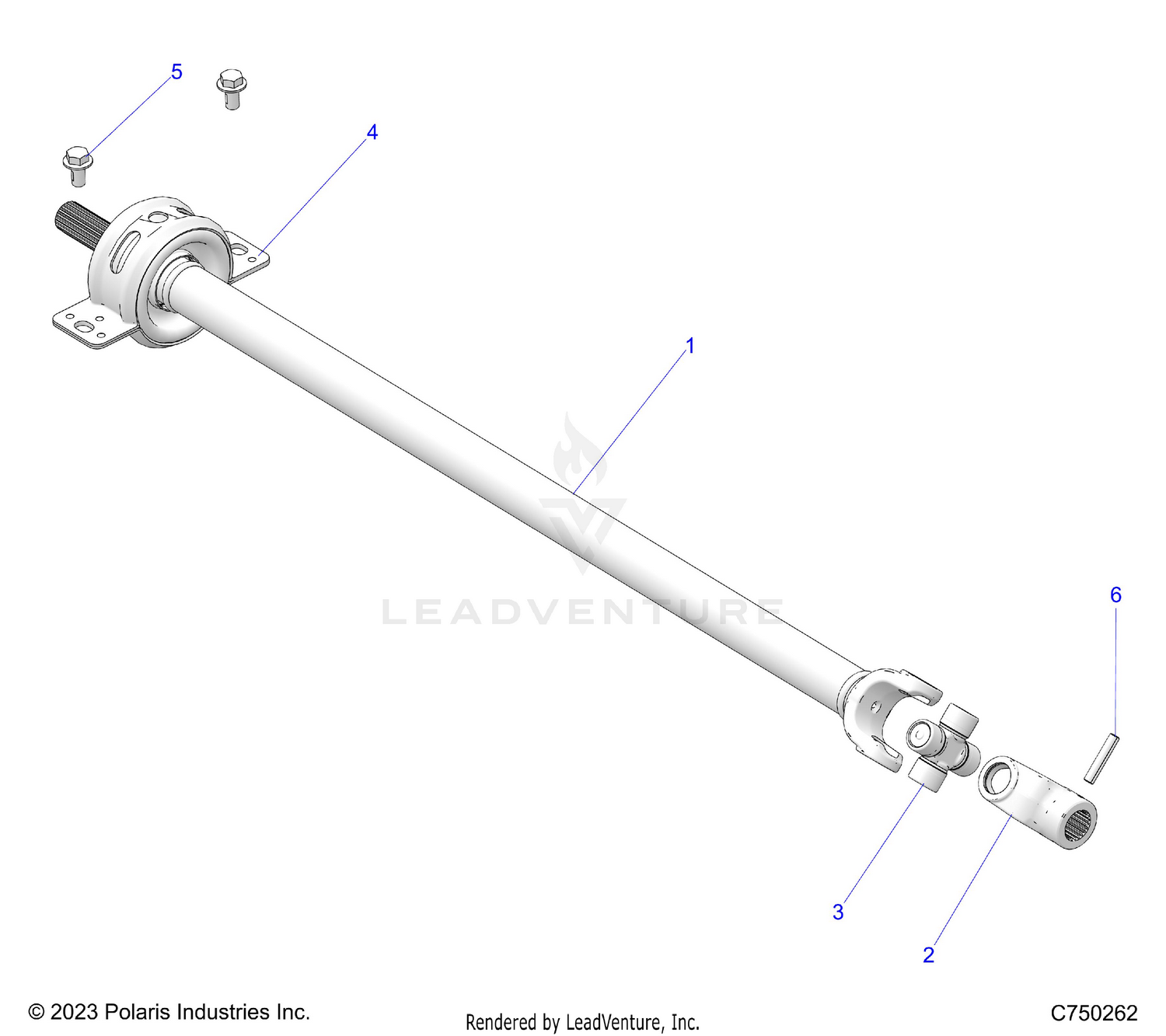 DRIVE TRAIN, PROP SHAFT, FRONT - Z26S4D92AN/AH/BN/BH (C750262)