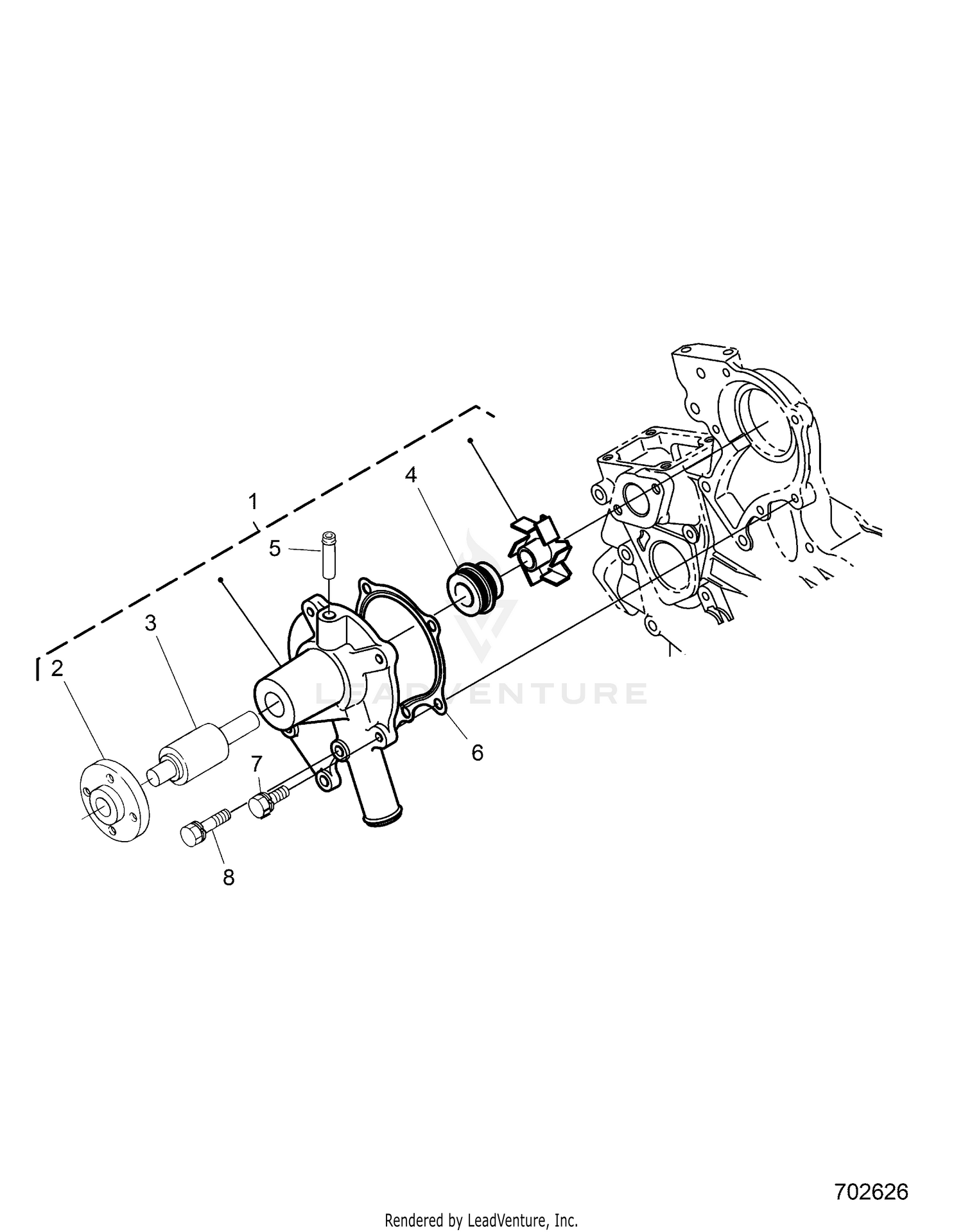 ENGINE, WATER PUMP - R26RRED4DB (702626)