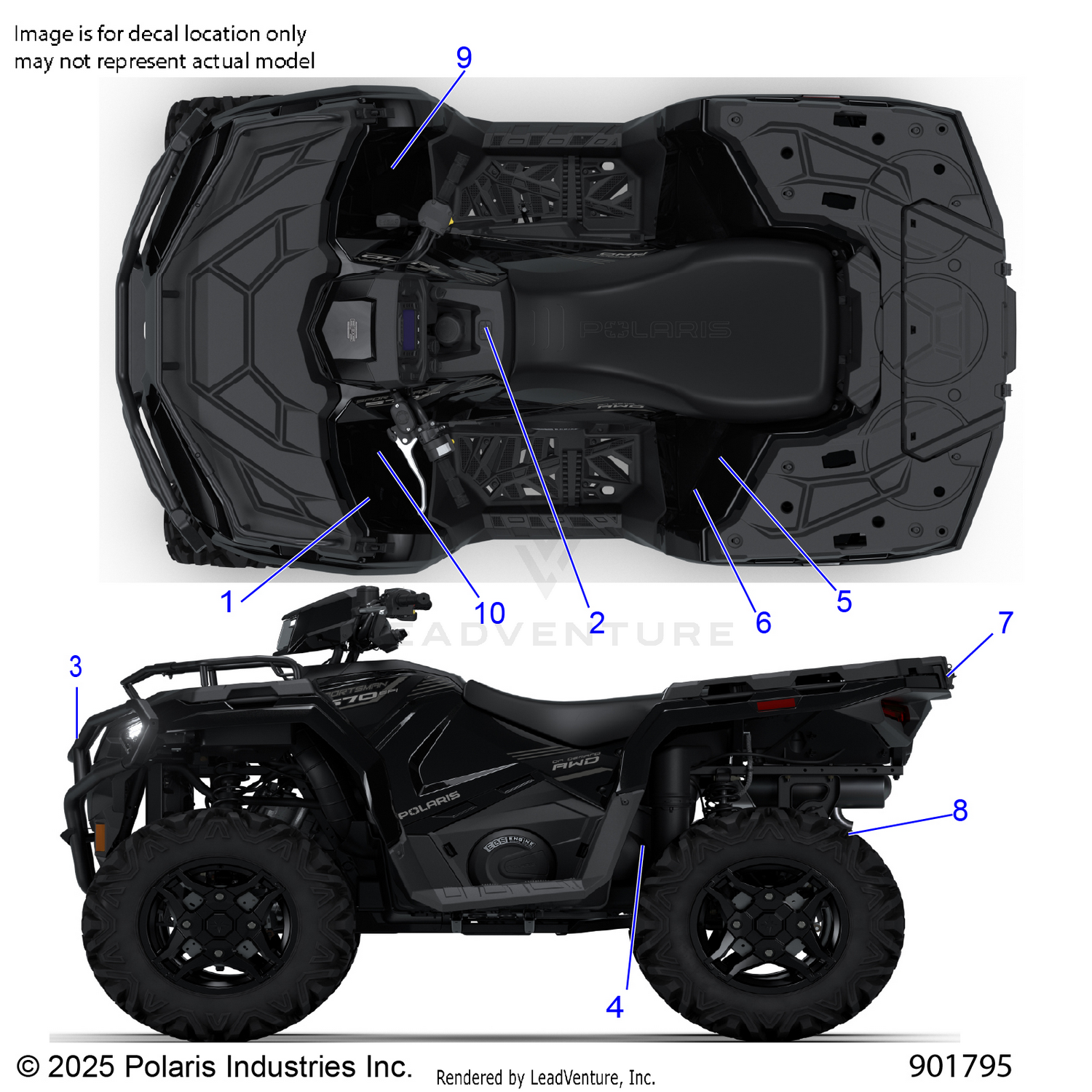 BODY, DECALS, STANDARD - A26SHY57AL/AS (901795)
