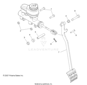 Brakes, Pedal And Master Cylinder Mounting - R09wh68ac/ag/ah/al/ar/az (49rgrbrakefoot08500efi) Schematic