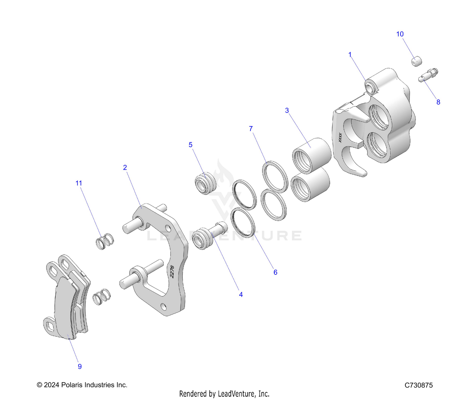BRAKES, REAR CALIPER - R26T6E99A9/AF/AJ/AK/B9/BF/BJ/BK (C730875)