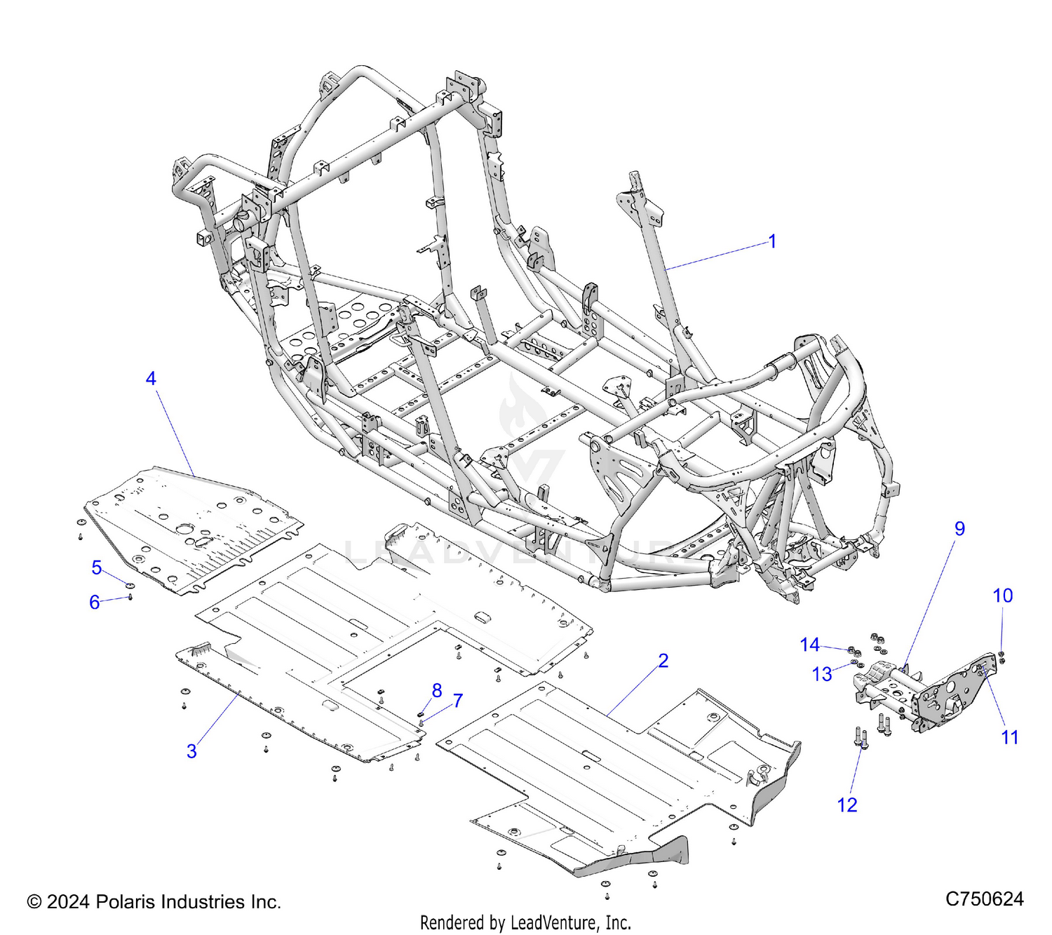 CHASSIS, MAIN FRAME AND SKID PLATES - Z26X4E92A4/B4/A6/B6 (C750624)