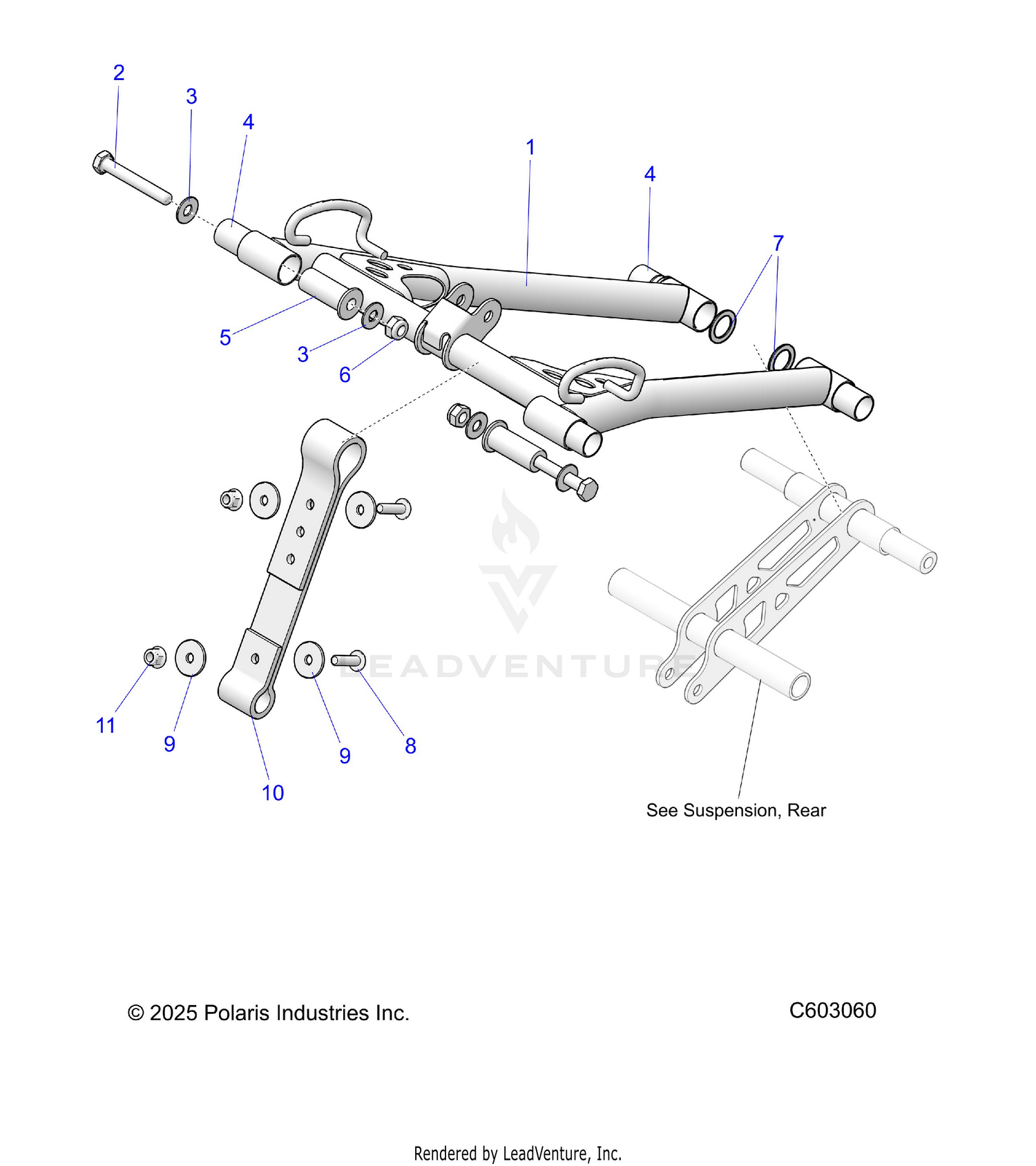 SUSPENSION, TORQUE ARM, FRONT - S26TFN6RSP/RSL (C603060)