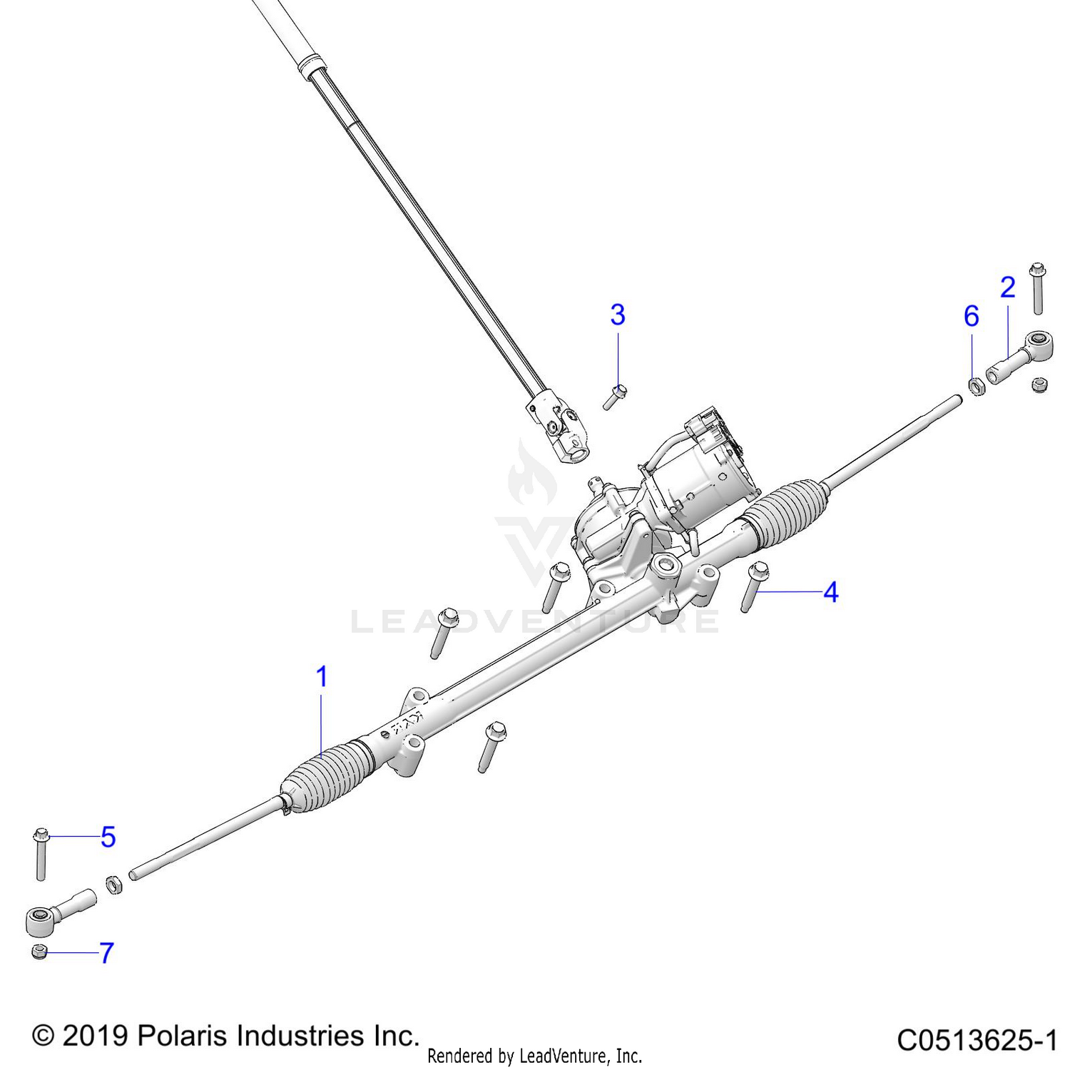 STEERING, LOWER STEERING ASM. - T21AAPHD/RHB/SHD/THD ALL OPTIONS (C0513625-1)