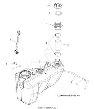 Body, Fuel Tank - A09zx85/8x All Options (49atvfuel09spxp550) Schematic