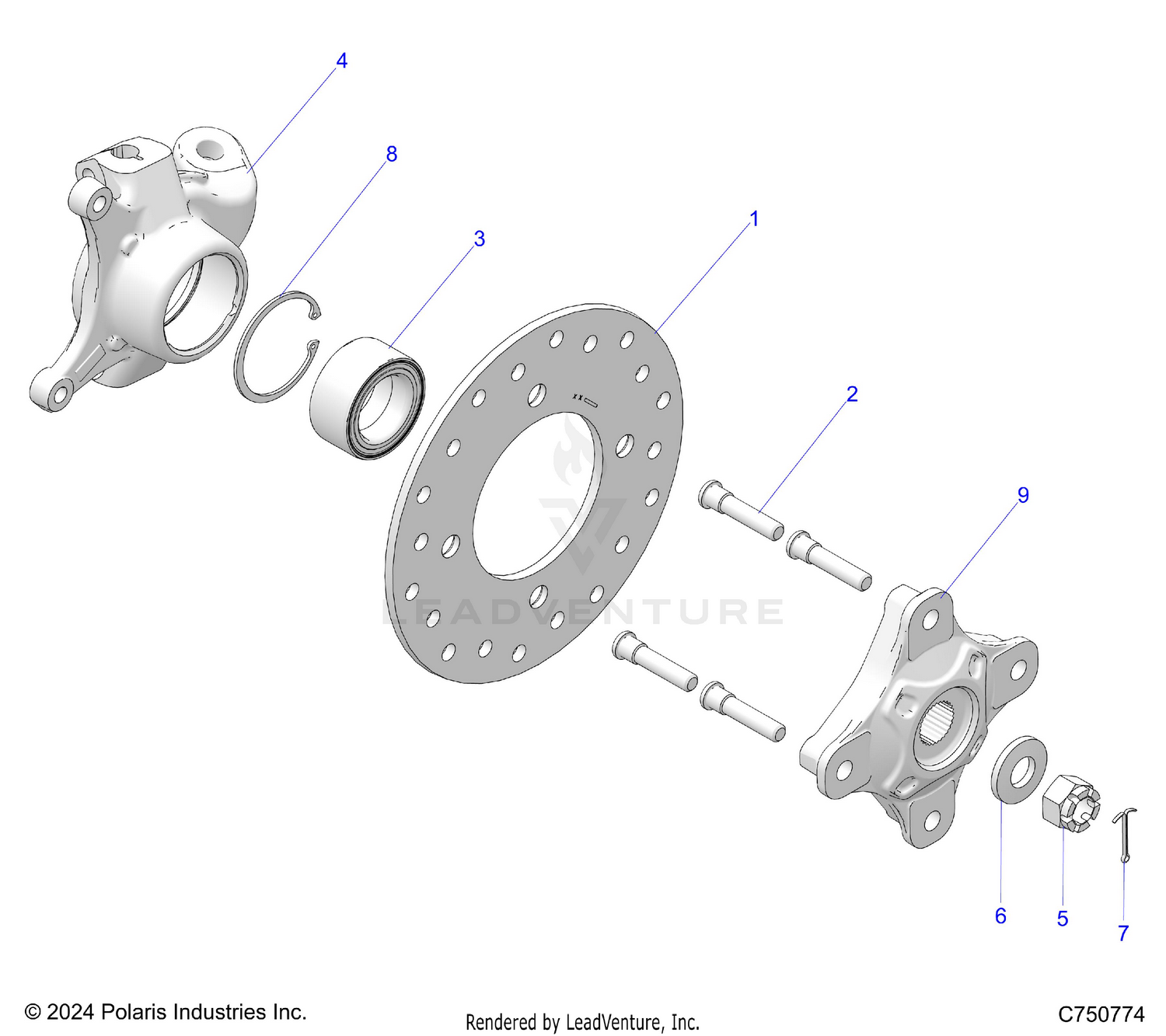 SUSPENSION, FRONT CARRIER AND HUB - Z26X4E92A4/B4/A6/B6 (C750774)