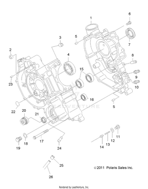Engine, Crankcase - A14mb46th (49atvcrankcase12400) Schematic