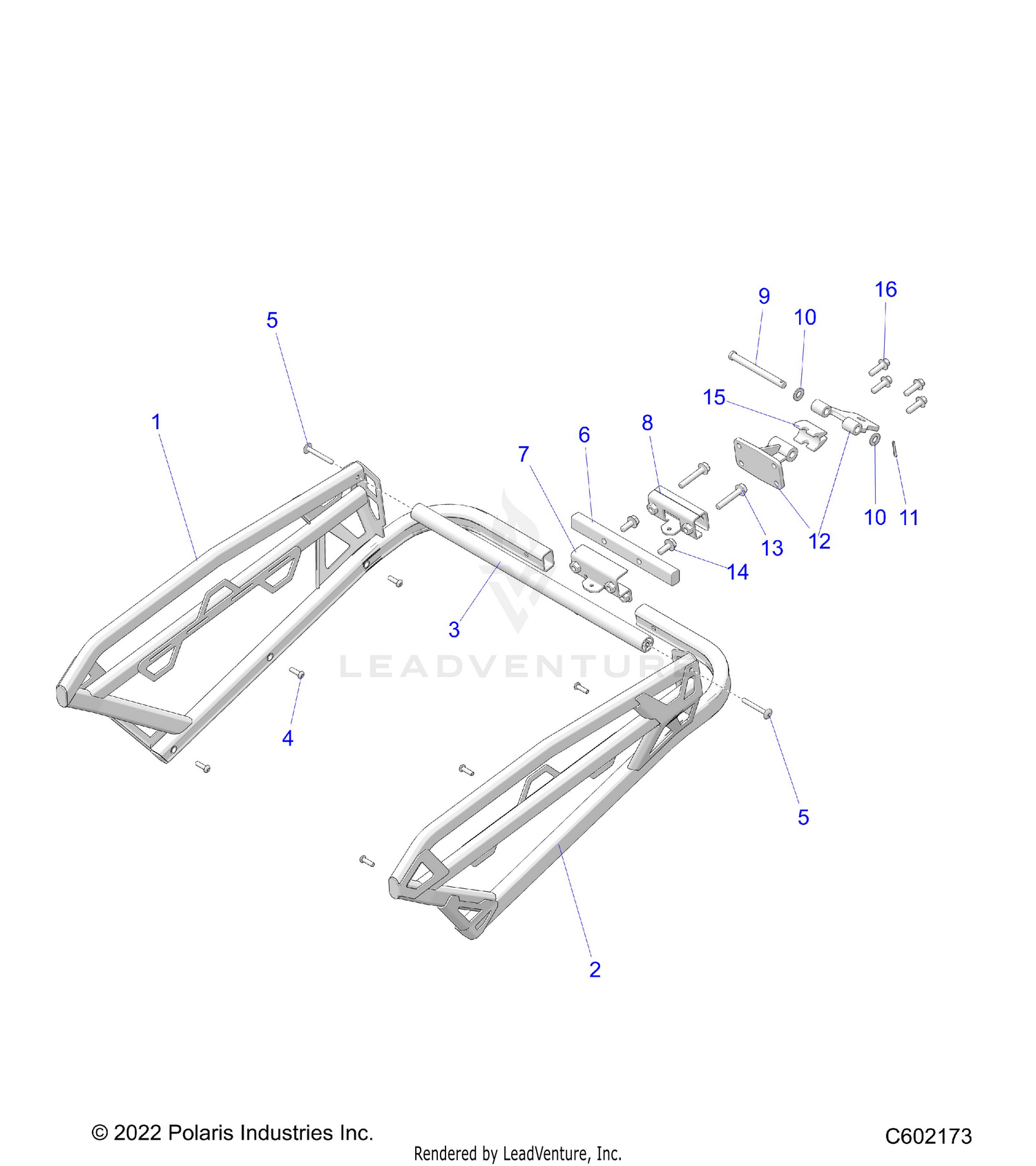 CHASSIS, REAR RACK AND HITCH - S24TLF6RS (C602173)