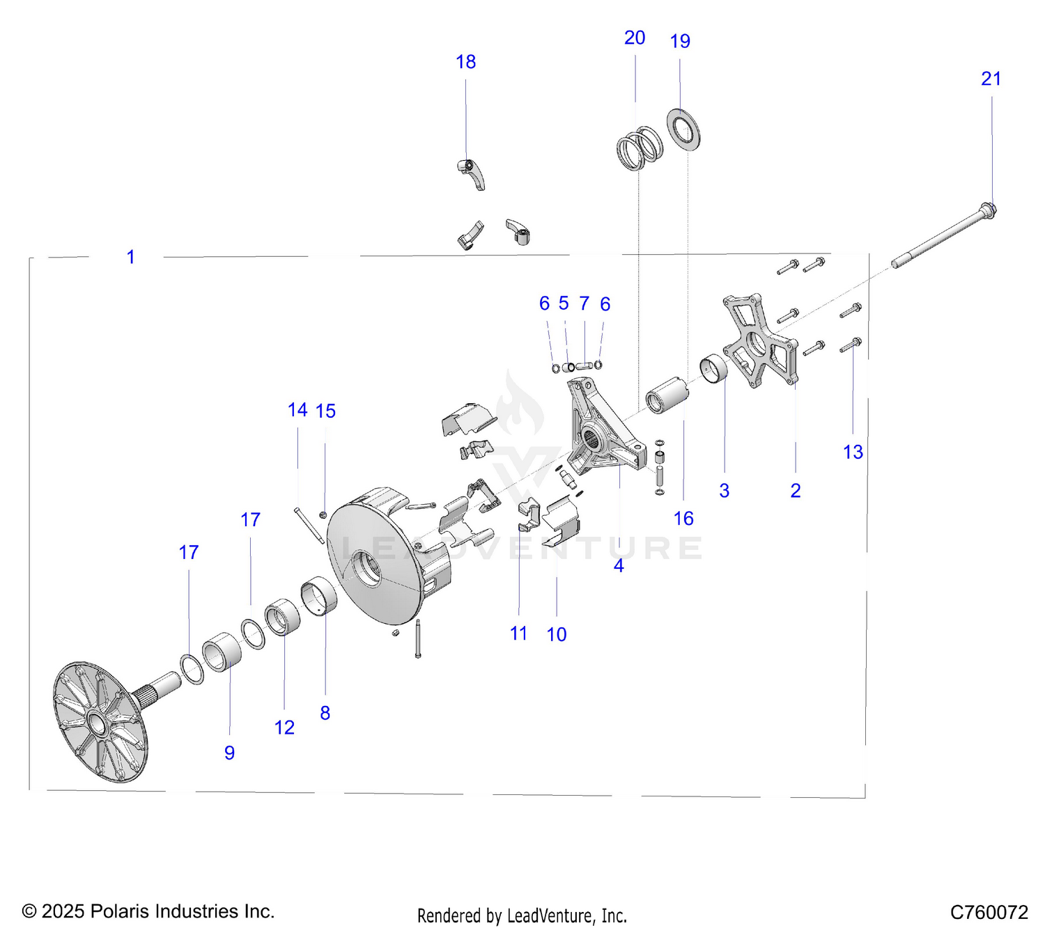DRIVE TRAIN, PRIMARY CLUTCH - Z26NMX99A4/B4/A6/B6 (C760072)