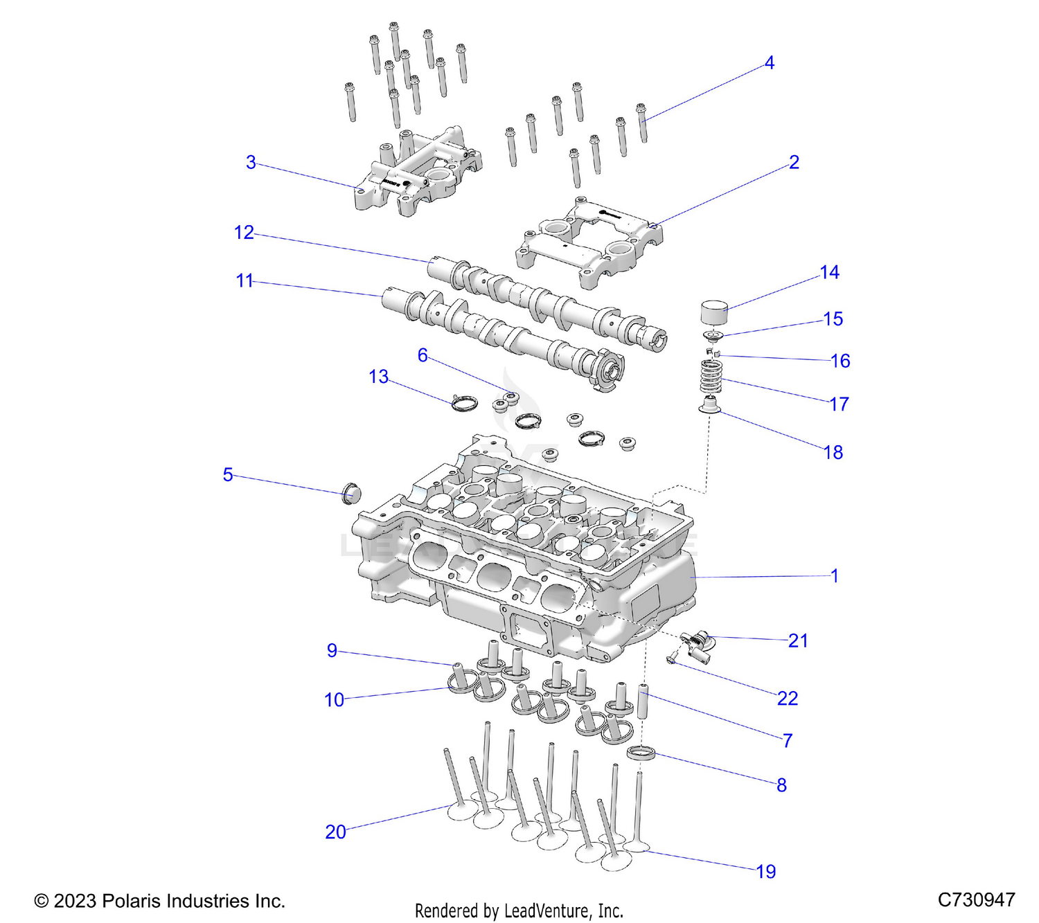 ENGINE, CYLINDER HEAD & VALVES - R26XAN1RBB (C730947)
