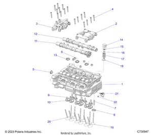 Engine, Cylinder Head And Valves - R25xaw1rb9/bd/bm (c730947) Schematic
