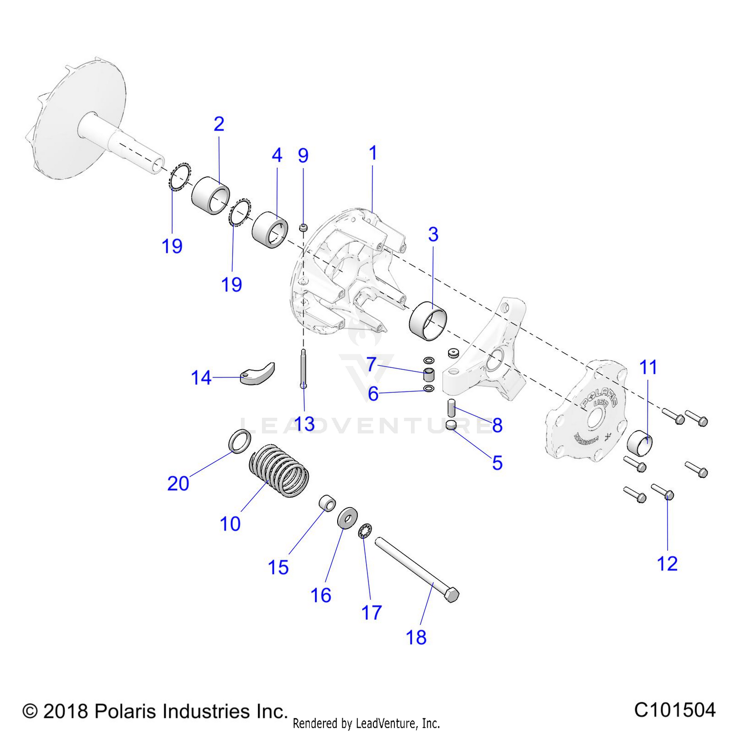 DRIVE TRAIN, PRIMARY CLUTCH - A26SXM95AR (C101504)