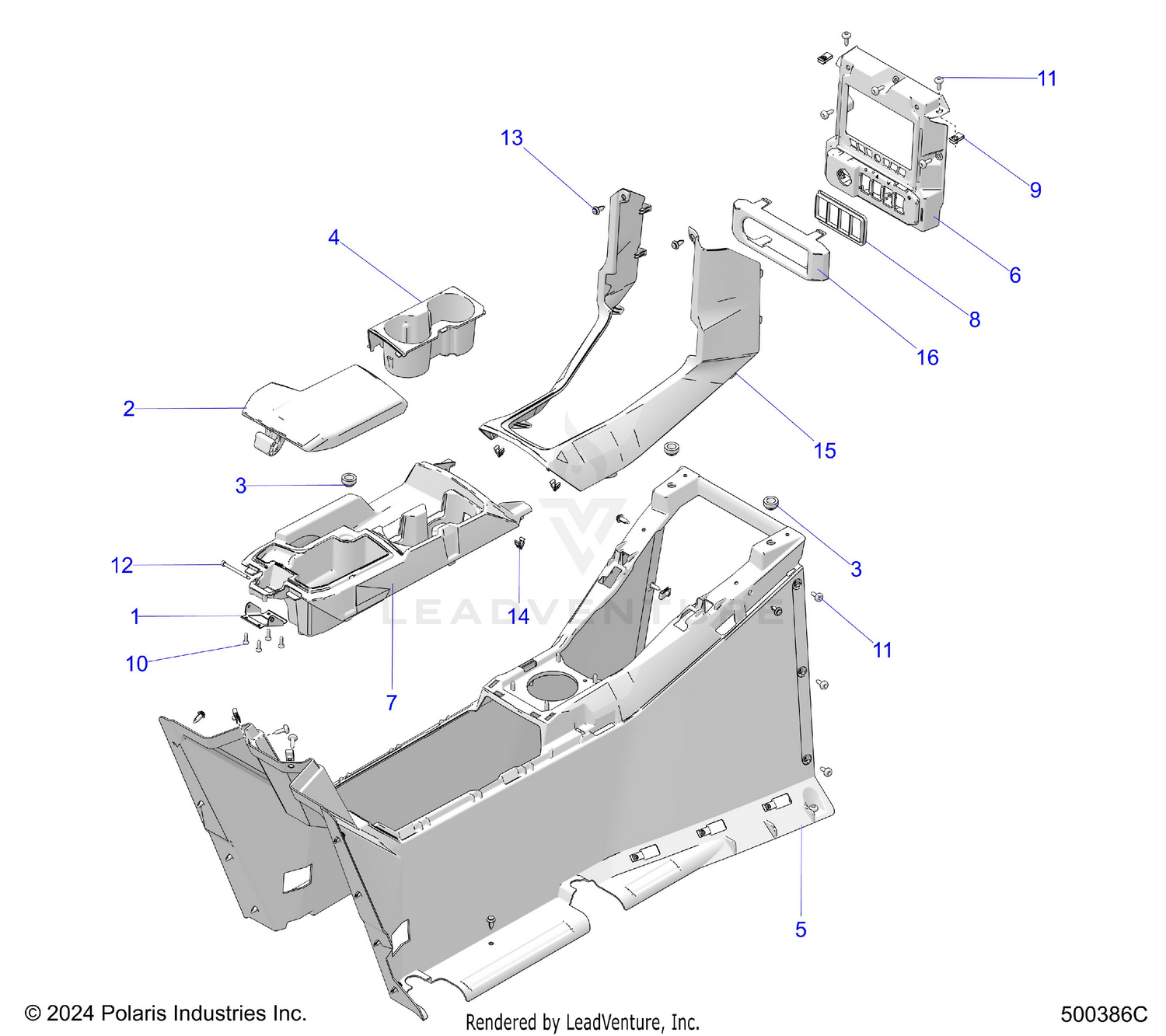 BODY, CENTER CONSOLE - T26AAFGB/HB (500386C)