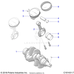 Engine, Crankshaft And Piston - A22sva85a3 (c101431-7) Schematic