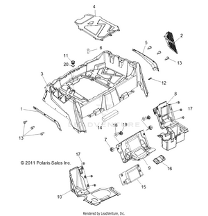 Body, Rear Rack And Fenders - R12vh57ad (49rgrrackmtg12rzr570) Schematic