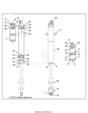 Suspension, Front Shock - Z16vde99fm/nm (49rgrshockfrt14rzr1000) Schematic