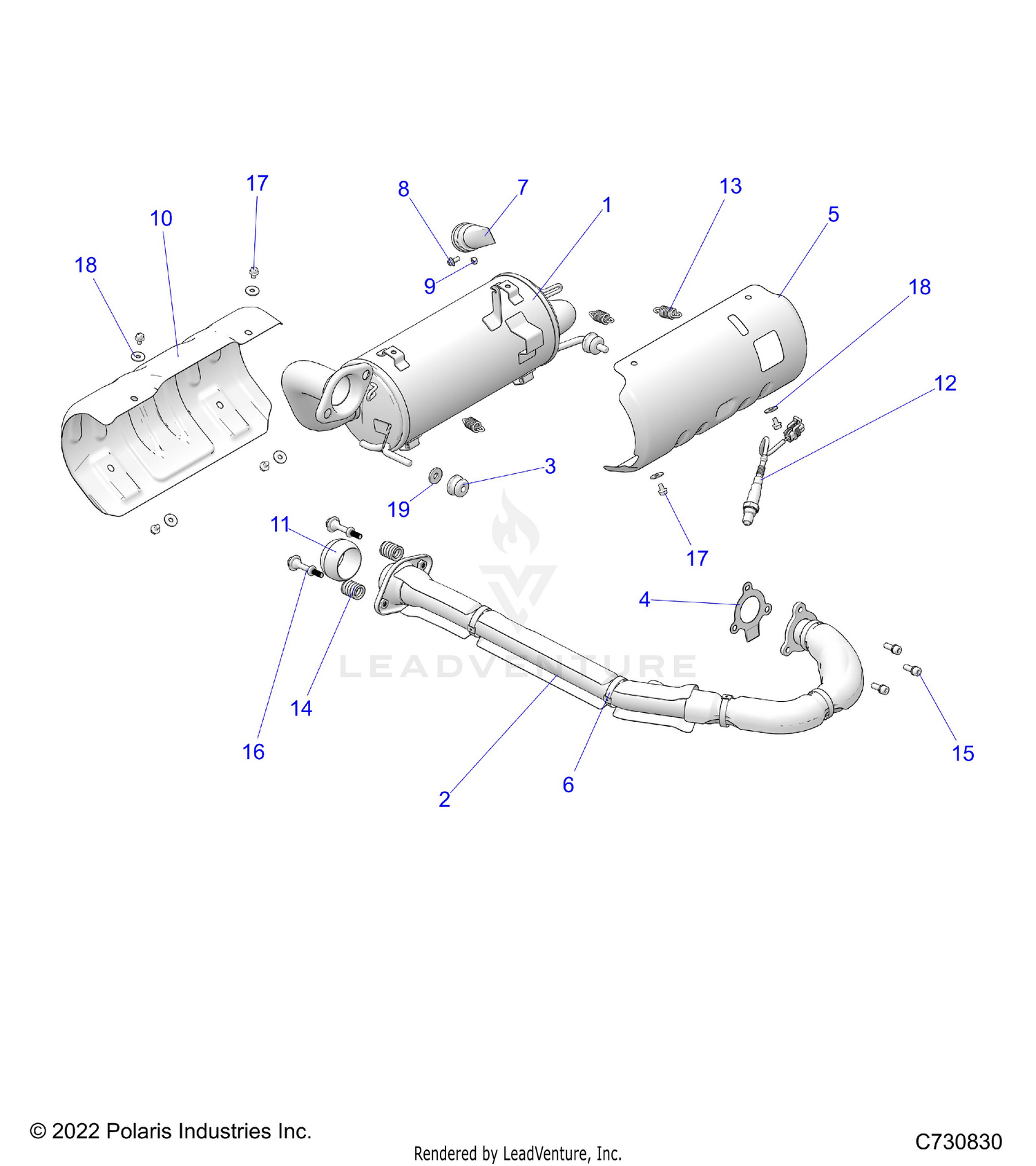 ENGINE, EXHAUST SYSTEM - R26MAU57CP/EP (C730830)