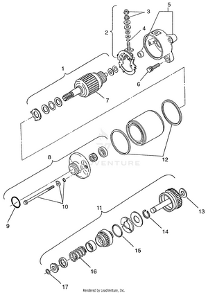 Starting Motor Magnum 2x4 W97aa42a (4940704070d005) Schematic