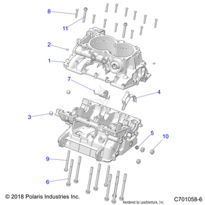 Engine, Crankcase - Z20pal92ag/ap/bg/bp/lg/g92ag/ap/lg (c701058-6) Schematic