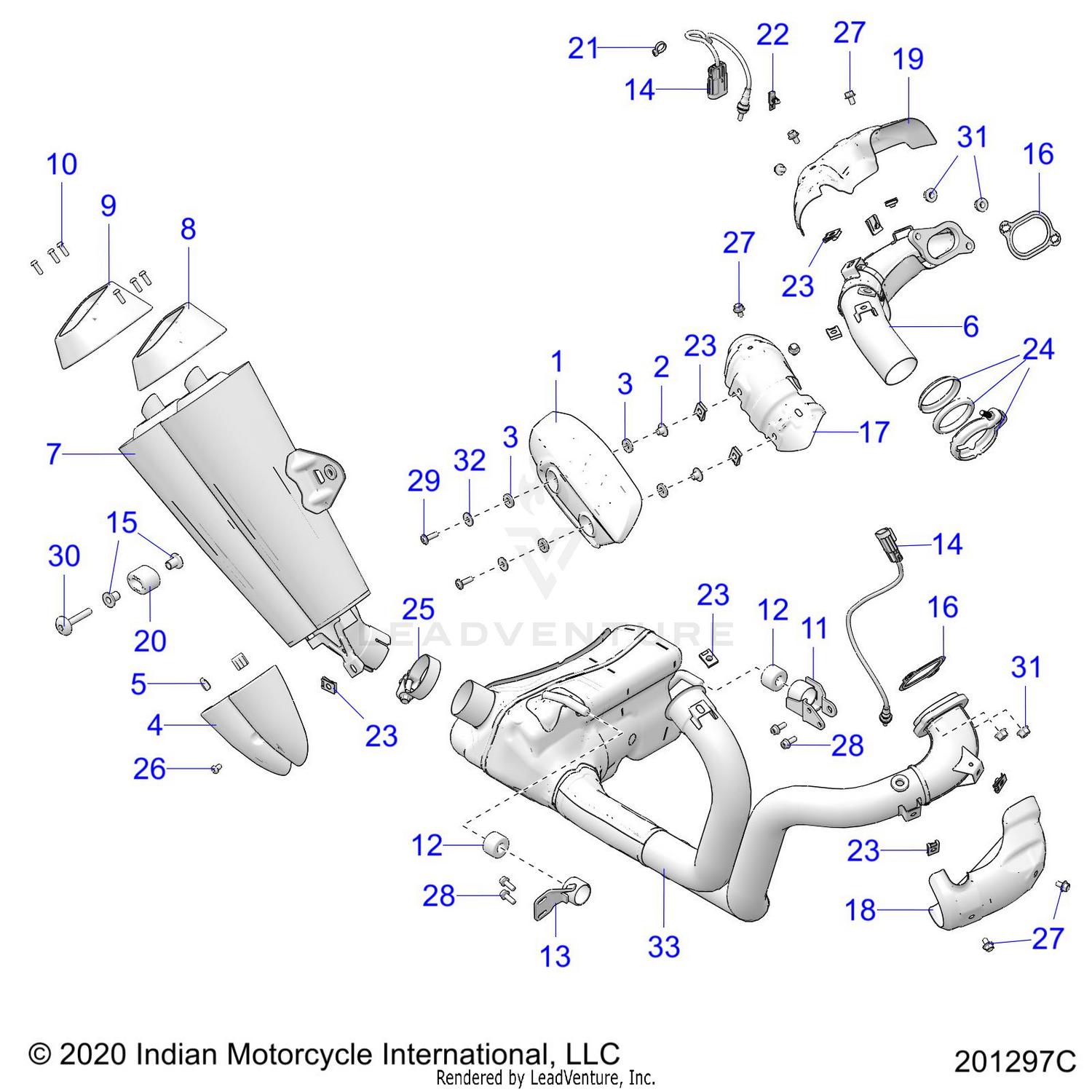 ENGINE, EXHAUST ASM - N22RTT22 (201297C)