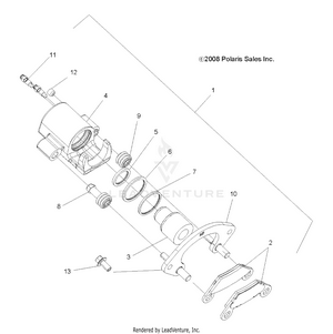 Brakes, Rear Caliper - A12zn8efk/efo (49atvbrakerr09spxp850i) Schematic