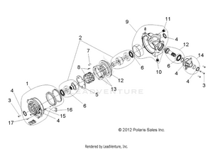 Drive Train, Front Gearcase Internals - R14wh57aa/ac/ar/6eat (49atvgearcase1333053) Schematic