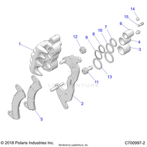 Brakes, Front Caliper - Z20pal92ag/ap/bg/bp/lg/g92ag/ap/lg (700997-2) Schematic