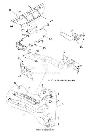 Engine, Exhaust System - R12jt87ab/ad/as/aw/9eaw (49rgrexhaust11rzr875) Schematic