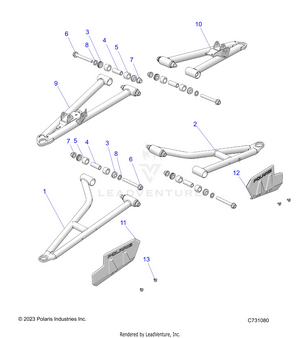 Suspension, Front Control Arms - R25rry99as/bs/al/bl/ap/bp/a9/b9/af/bf/ak/bk (c731080) Schematic