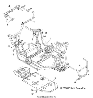 Chassis, Main Frame And Skid Plate - R12jt87ab/ad/as/aw/9eaw (49rgrframe11rzr875) Schematic