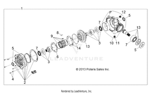 Drive Train, Front Gearcase Internals - R141d9jda/2d9jda (49brutusgcfrt13) Schematic