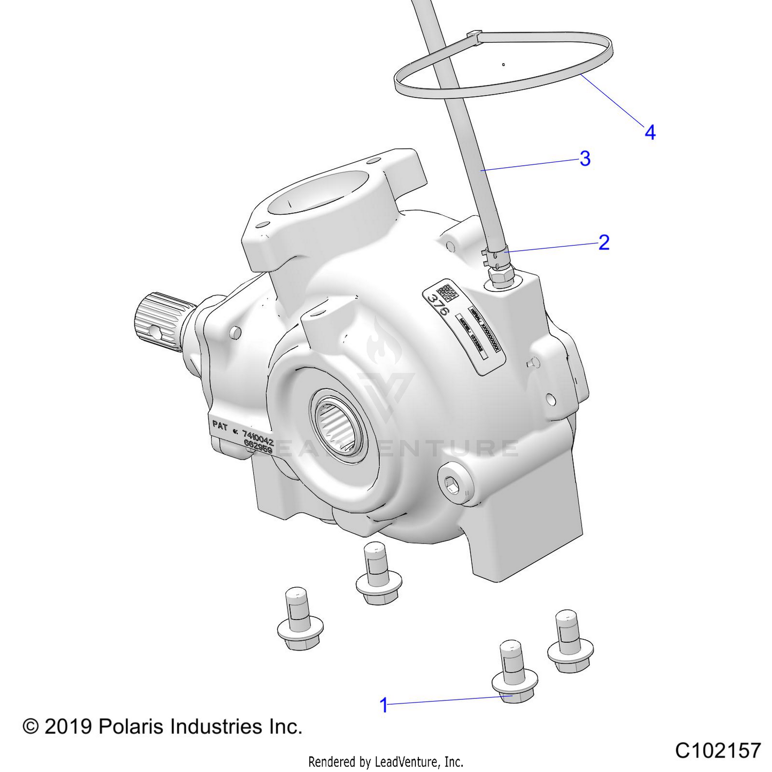 DRIVE TRAIN, GEARCASE MOUNTING, FRONT - A26SXM95AR (C102157)