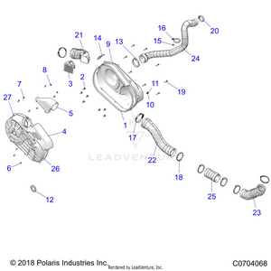 Drive Train, Clutch Cover And Ducting - G23gmk99a/99b (c0704068) Schematic