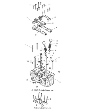 Engine, Cylinder Head And Valves - R16rge99a7/ae/av (49rgrvalve14rzr1000) Schematic