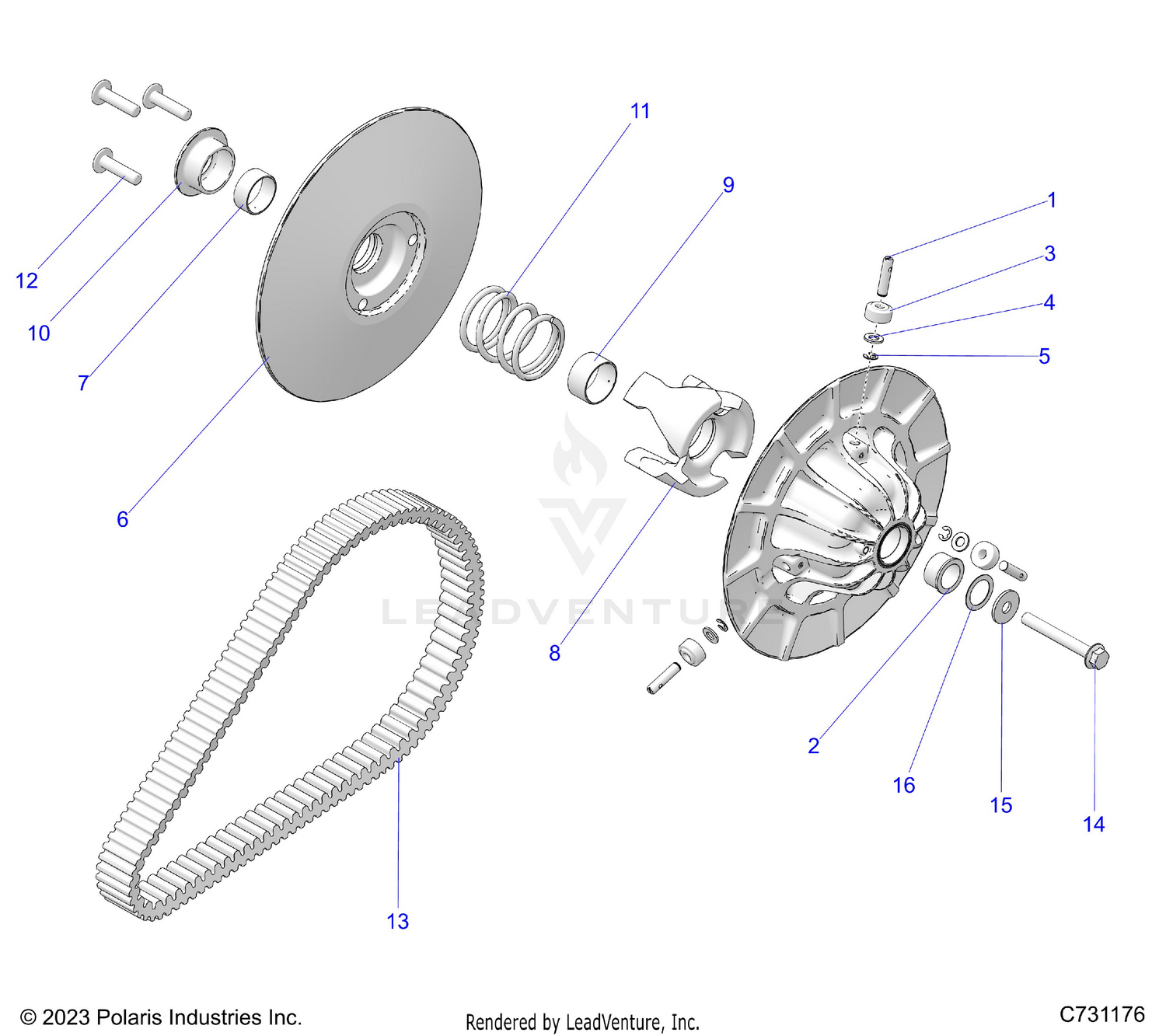 DRIVE TRAIN, SECONDARY CLUTCH - R26RRED4DB (C731176)
