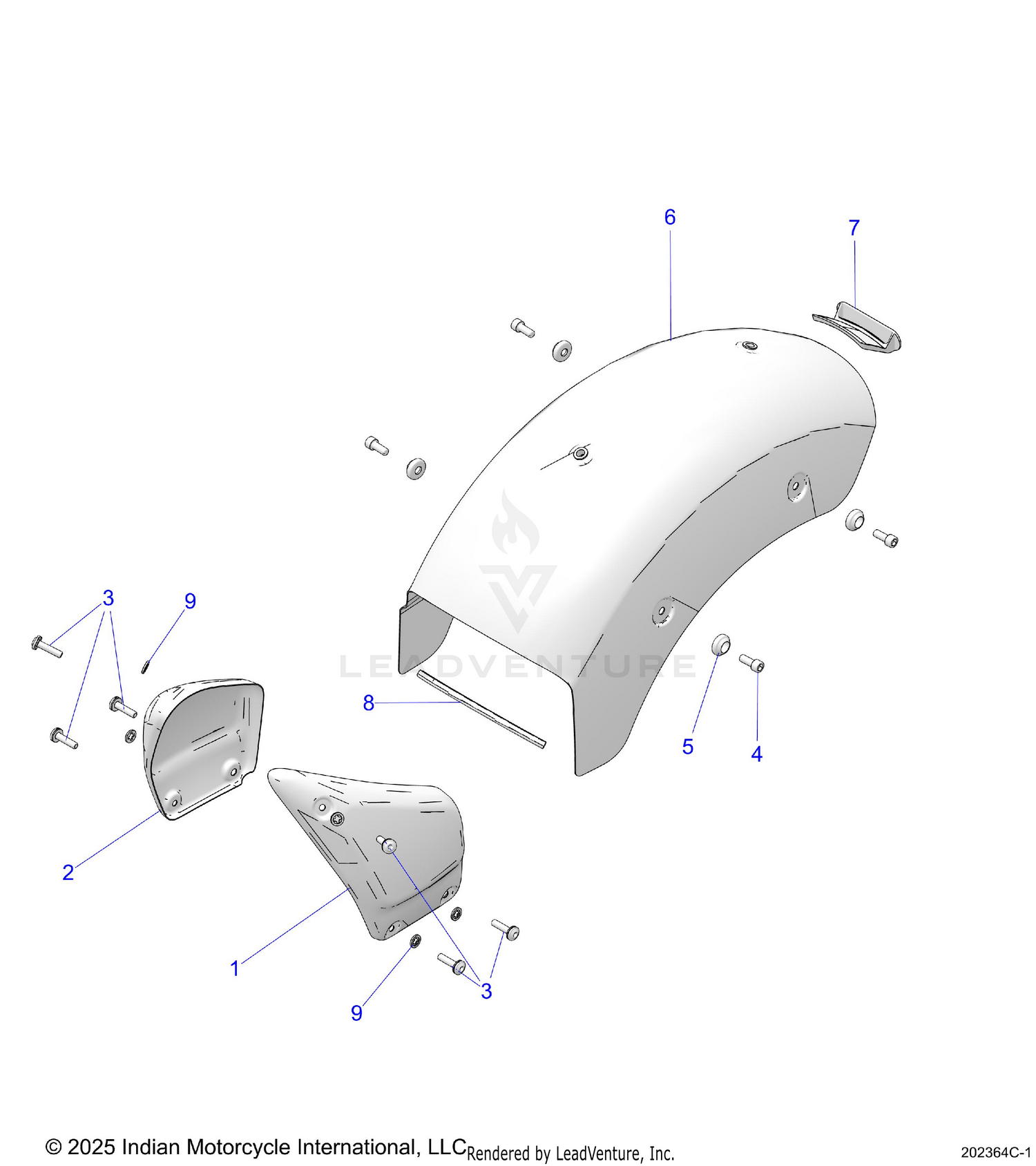 BODY, FENDER, REAR - N26DBDBH/DBGBH ALL OPTIONS (202364C)