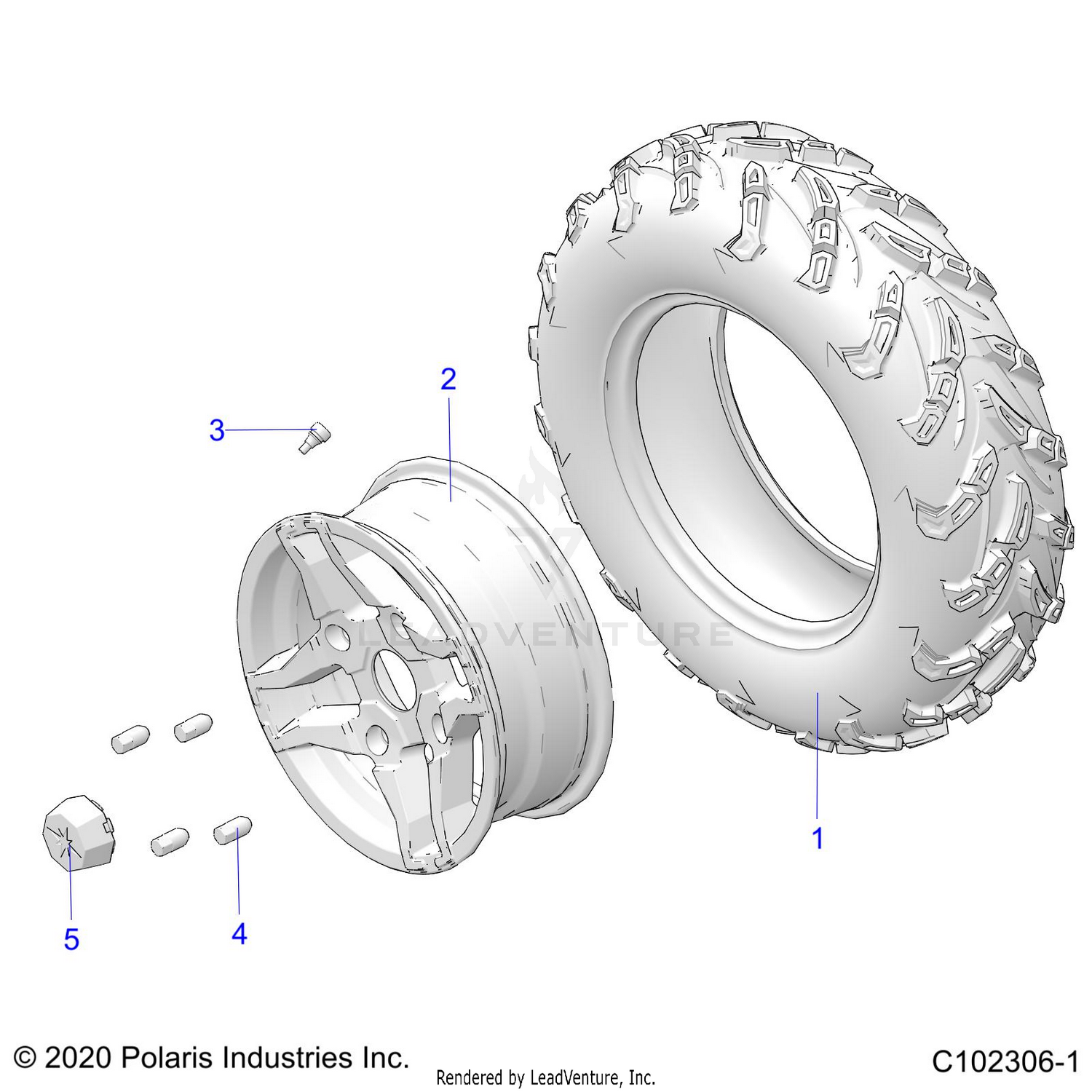 WHEELS, FRONT TIRE - A26SJE57CK/EK (C102306-1)
